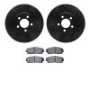 8502-39006 Drilled/Slotted Brake Rotors w/5000 Advanced Brake Pads Kit [Black], Fits Select Mopar, Position: Front - image 1