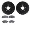 8502-39014 Drilled/Slotted Brake Rotors w/5000 Advanced Brake Pads Kit [Black], Fits Select Mitsubishi, Position: Front - image 1