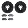 8502-39015 Drilled/Slotted Brake Rotors w/5000 Advanced Brake Pads Kit [Black], 2013-2017 Mopar, Position: Front - image 1
