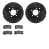 8502-39027 Drilled/Slotted Brake Rotors w/5000 Advanced Brake Pads Kit [Black], 2007-2017 Multiple Makes/Models, Position: Rear - image 1