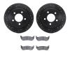 8502-39030 Drilled/Slotted Brake Rotors w/5000 Advanced Brake Pads Kit [Black], 2004-2008 Mopar, Position: Rear - image 1