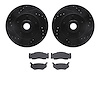 8502-39033 Drilled/Slotted Brake Rotors w/5000 Advanced Brake Pads Kit [Black], 1973-1989 Mopar, Position: Front - image 1