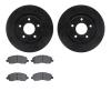 8502-39046 Drilled/Slotted Brake Rotors w/5000 Advanced Brake Pads Kit [Black], 2016-2017 Mopar, Position: Front - image 1