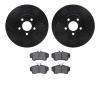 8502-39083 Drilled/Slotted Brake Rotors w/5000 Advanced Brake Pads Kit [Black], 2001-2010 Mopar, Position: Front - image 1