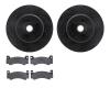8502-39104 Drilled/Slotted Brake Rotors w/5000 Advanced Brake Pads Kit [Black], 1972-1973 Mopar, Position: Front - image 1