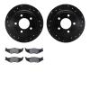 8502-40005 Drilled/Slotted Brake Rotors w/5000 Advanced Brake Pads Kit [Black], 1993-2004 Mopar, Position: Rear - image 1
