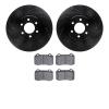 8502-40006 Drilled/Slotted Brake Rotors w/5000 Advanced Brake Pads Kit [Black], 1992-2002 Mopar, Position: Front - image 1