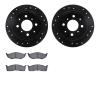 8502-40009 Drilled/Slotted Brake Rotors w/5000 Advanced Brake Pads Kit [Black], 1998-2000 Mopar, Position: Front - image 1