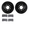 8502-40014 Drilled/Slotted Brake Rotors w/5000 Advanced Brake Pads Kit [Black], 2003-2017 Mopar, Position: Rear - image 1