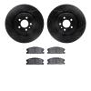 8502-40018 Drilled/Slotted Brake Rotors w/5000 Advanced Brake Pads Kit [Black], Fits Select Mopar, Position: Front - image 1
