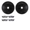8502-40055 Drilled/Slotted Brake Rotors w/5000 Advanced Brake Pads Kit [Black], 1991-1996 Mopar, Position: Front - image 1