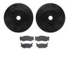 8502-40086 Drilled/Slotted Brake Rotors w/5000 Advanced Brake Pads Kit [Black], 1978-1981 Mopar, Position: Front - image 1