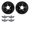 8502-40103 Drilled/Slotted Brake Rotors w/5000 Advanced Brake Pads Kit [Black], 1988-1992 Mopar, Position: Rear - image 1