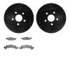 8502-40112 Drilled/Slotted Brake Rotors w/5000 Advanced Brake Pads Kit [Black], 1991-1992 Mopar, Position: Front - image 1