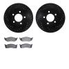 8502-40115 Drilled/Slotted Brake Rotors w/5000 Advanced Brake Pads Kit [Black], 1993-1997 Mopar, Position: Front - image 1