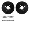 8502-40124 Drilled/Slotted Brake Rotors w/5000 Advanced Brake Pads Kit [Black], 1995-1996 Mopar, Position: Front - image 1