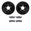 8502-40157 Drilled/Slotted Brake Rotors w/5000 Advanced Brake Pads Kit [Black], 1999-2004 Mopar, Position: Front - image 1