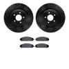 8502-40187 Drilled/Slotted Brake Rotors w/5000 Advanced Brake Pads Kit [Black], 2008-2009 Mopar, Position: Front - image 1