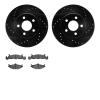 8502-40198 Drilled/Slotted Brake Rotors w/5000 Advanced Brake Pads Kit [Black], 1989-1989 Mopar, Position: Front - image 1