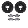 8502-40238 Drilled/Slotted Brake Rotors w/5000 Advanced Brake Pads Kit [Black], 2002-2018 Multiple Makes/Models, Position: Rear - image 1