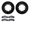 8502-40246 Drilled/Slotted Brake Rotors w/5000 Advanced Brake Pads Kit [Black], 2002-2006 Multiple Makes/Models, Position: Rear - image 1