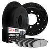 8502-40282 Drilled/Slotted Brake Rotors w/5000 Advanced Brake Pads Kit [Black], 2007-2018 Multiple Makes/Models, Position: Rear - image 1