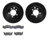 8502-40309 Drilled/Slotted Brake Rotors w/5000 Advanced Brake Pads Kit [Black], 1974-1981 Mopar, Position: Front - image 1