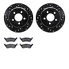 8502-40387 Drilled/Slotted Brake Rotors w/5000 Advanced Brake Pads Kit [Black], 2001-2007 Mopar, Position: Rear - image 1