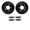 8502-40435 Drilled/Slotted Brake Rotors w/5000 Advanced Brake Pads Kit [Black], 2003-2003 Mopar, Position: Rear - image 1