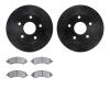 8502-40462 Drilled/Slotted Brake Rotors w/5000 Advanced Brake Pads Kit [Black], 2005-2010 Multiple Makes/Models, Position: Front - image 1