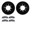 8502-40486 Drilled/Slotted Brake Rotors w/5000 Advanced Brake Pads Kit [Black], 2009-2018 Mopar, Position: Front - image 1