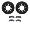 8502-40517 Drilled/Slotted Brake Rotors w/5000 Advanced Brake Pads Kit [Black], Fits Select Mopar, Position: Rear - image 1
