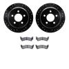 8502-42007 Drilled/Slotted Brake Rotors w/5000 Advanced Brake Pads Kit [Black], 1995-1998 Mopar, Position: Rear - image 1