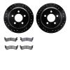 8502-42017 Drilled/Slotted Brake Rotors w/5000 Advanced Brake Pads Kit [Black], 1993-1994 Mopar, Position: Rear - image 1