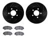 8502-42021 Drilled/Slotted Brake Rotors w/5000 Advanced Brake Pads Kit [Black], 2002-2007 Mopar, Position: Front - image 1
