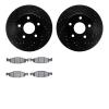 8502-42022 Drilled/Slotted Brake Rotors w/5000 Advanced Brake Pads Kit [Black], 1999-2002 Mopar, Position: Front - image 1