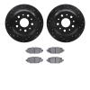 8502-42036 Drilled/Slotted Brake Rotors w/5000 Advanced Brake Pads Kit [Black], Fits Select Mopar, Position: Rear - image 1
