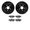 8502-42038 Drilled/Slotted Brake Rotors w/5000 Advanced Brake Pads Kit [Black], Fits Select Mopar, Position: Rear - image 1