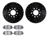 8502-42045 Drilled/Slotted Brake Rotors w/5000 Advanced Brake Pads Kit [Black], Fits Select Mopar, Position: Rear - image 1