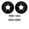 8502-42070 Drilled/Slotted Brake Rotors w/5000 Advanced Brake Pads Kit [Black], 1978-1981 Mopar, Position: Front - image 1