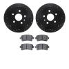 8502-45008 Drilled/Slotted Brake Rotors w/5000 Advanced Brake Pads Kit [Black], 2011-2011 GM, Position: Rear - image 1