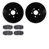 8502-45010 Drilled/Slotted Brake Rotors w/5000 Advanced Brake Pads Kit [Black], 2011-2020 GM, Position: Front - image 1