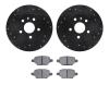 8502-45016 Drilled/Slotted Brake Rotors w/5000 Advanced Brake Pads Kit [Black], Fits Select GM, Position: Rear - image 1