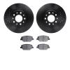 8502-45020 Drilled/Slotted Brake Rotors w/5000 Advanced Brake Pads Kit [Black], 2016-2020 GM, Position: Front - image 1