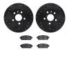 8502-45029 Drilled/Slotted Brake Rotors w/5000 Advanced Brake Pads Kit [Black], 2011-2018 GM, Position: Rear - image 1