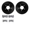 8502-45045 Drilled/Slotted Brake Rotors w/5000 Advanced Brake Pads Kit [Black], 1979-1980 GM, Position: Rear - image 1