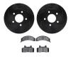 8502-45053 Drilled/Slotted Brake Rotors w/5000 Advanced Brake Pads Kit [Black], 1983-1996 GM, Position: Front - image 1