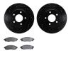 8502-45071 Drilled/Slotted Brake Rotors w/5000 Advanced Brake Pads Kit [Black], 1994-2001 GM, Position: Front - image 1
