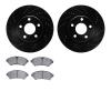 8502-45074 Drilled/Slotted Brake Rotors w/5000 Advanced Brake Pads Kit [Black], 1998-2002 GM, Position: Front - image 1