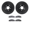 8502-46006 Drilled/Slotted Brake Rotors w/5000 Advanced Brake Pads Kit [Black], 2005-2008 GM, Position: Front - image 1